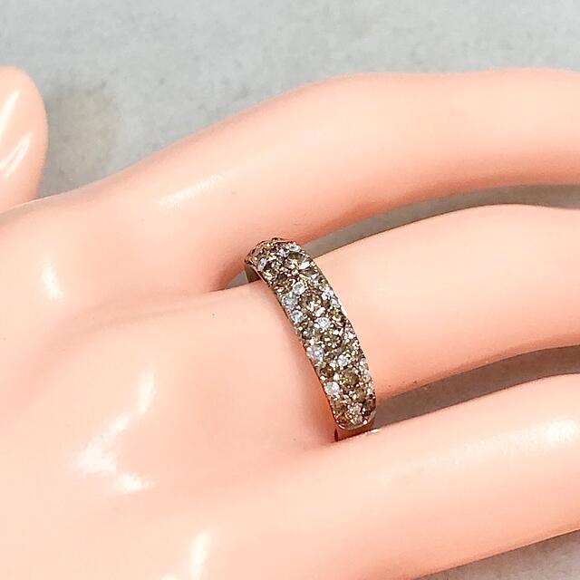 ブラウン ダイヤモンド 0.80ct K18 ブラウンゴールド ダイヤ リング レディースのアクセサリー(リング(指輪))の商品写真