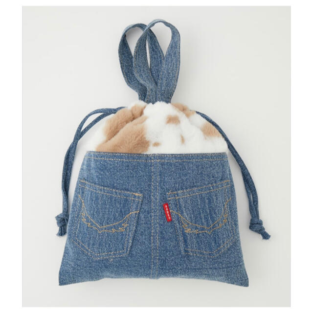 RODEO CROWNS WIDE BOWL(ロデオクラウンズワイドボウル)のロデオ  ★FAUX FUR DENIM 巾着 レディースのバッグ(その他)の商品写真