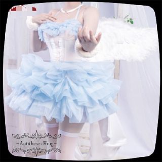 T⑤4 リゼロ ラム レム 天使服 多層フリルスカート ステージ衣装