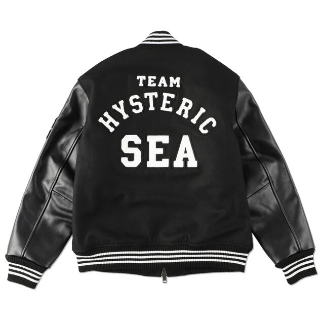 HYSTERIC GLAMOUR(ヒステリックグラマー)の黒L HYSTERIC GLAMOUR x wind and sea スタジャン メンズのジャケット/アウター(スタジャン)の商品写真