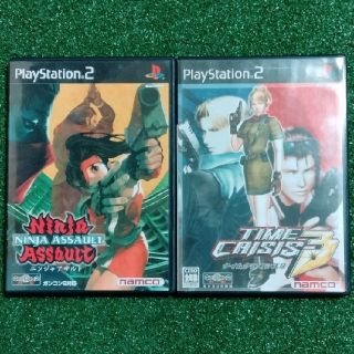 プレイステーション2(PlayStation2)のPS2ソフト『ニンジャアサルト』+『タイムクライシス3』#箱説付き#送料込み(家庭用ゲームソフト)