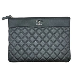 シャネル(CHANEL)のシャネル CHANEL クラッチバッグ キャビアスキン メタリックグリ【中古】(クラッチバッグ)