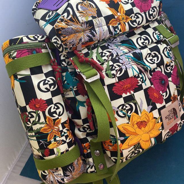 グッチ ノースフェイス コラボ リュック フラワー フローラル 花柄