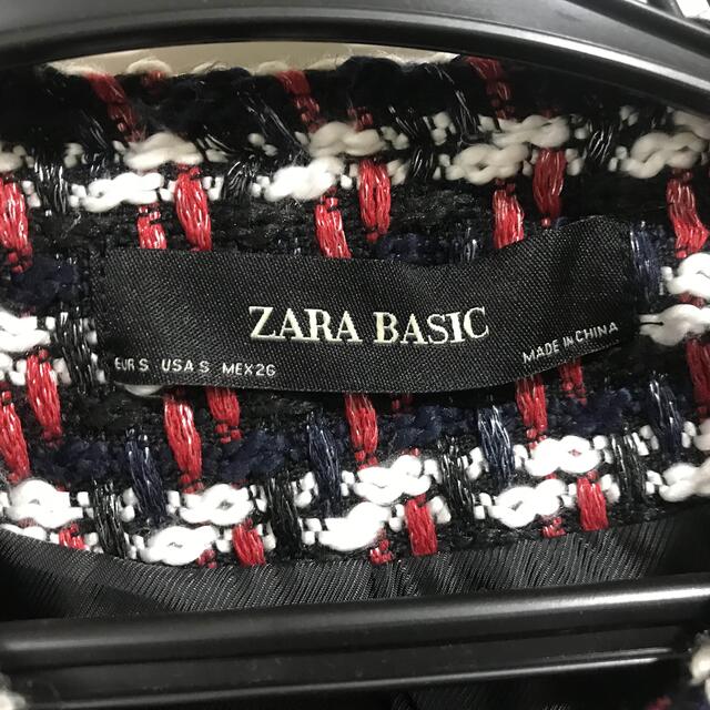 ZARA - ZARA♡ザラ トリコロール色 ツイードジャケット ノーカラーの ...