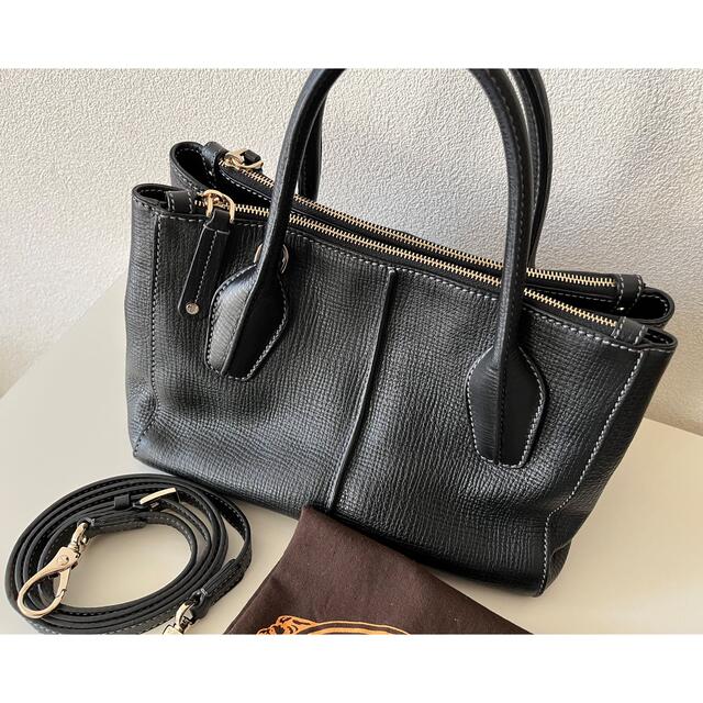 極美品 保存袋付 トッズ Dバッグ 2way ショルダーバッグ シボレザー 黒 ...
