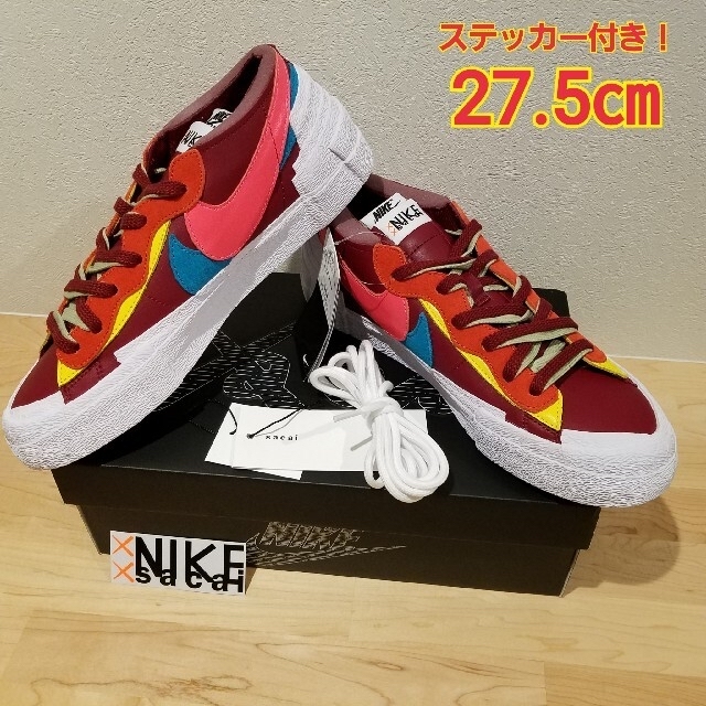 KAWS×sacai×Nike Blazer Low "Team Red"スニーカー