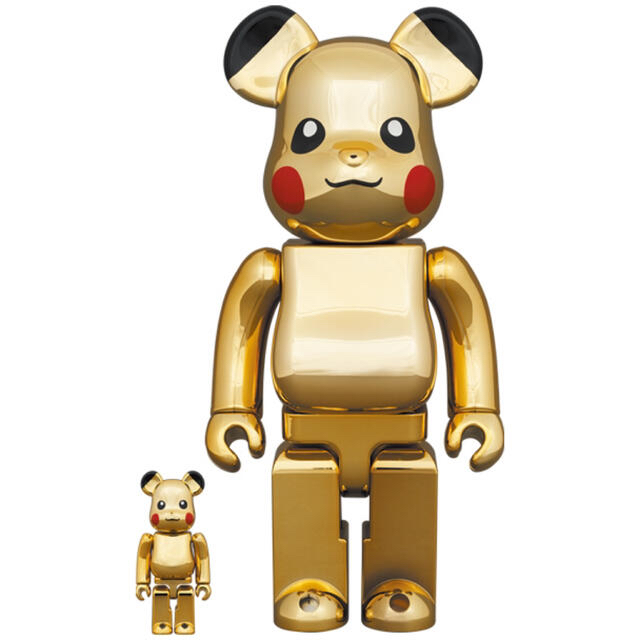 ハンドメイドBE@RBRICK ピカチュウ GOLD CHROME Ver.