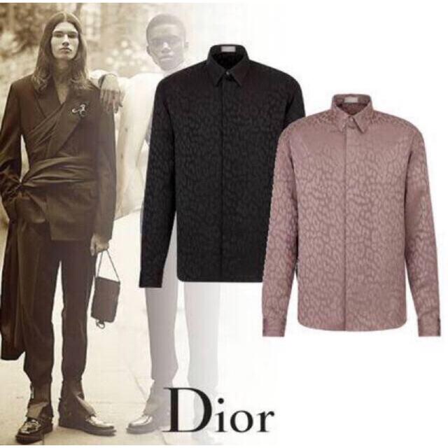 DIOR 19aw ジャガード レオパードシャツ ブラック 39  希少メンズ