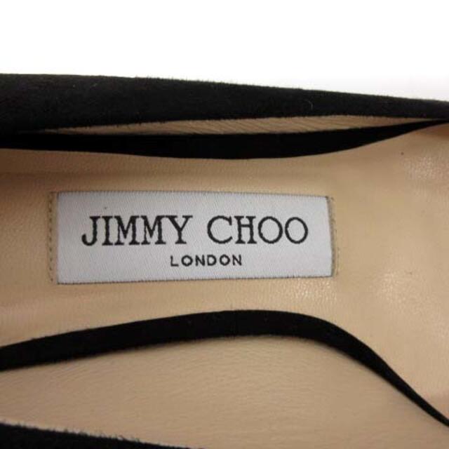 JIMMY CHOO(ジミーチュウ)のジミーチュウ パンプス チャンキーヒール スエード 35.5 黒 ゴールド レディースの靴/シューズ(ハイヒール/パンプス)の商品写真