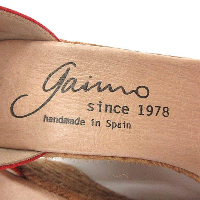 gaimo(ガイモ)のガイモ サンダル ストラップ ウェッジソール スエード 36 23cm 赤 レディースの靴/シューズ(サンダル)の商品写真