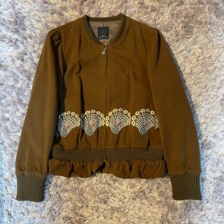 ミナペルホネン(mina perhonen)のゆっこ様専用　ミナペルホネン　ブルゾンpeacock  ピーコック　ジャケット(ノーカラージャケット)