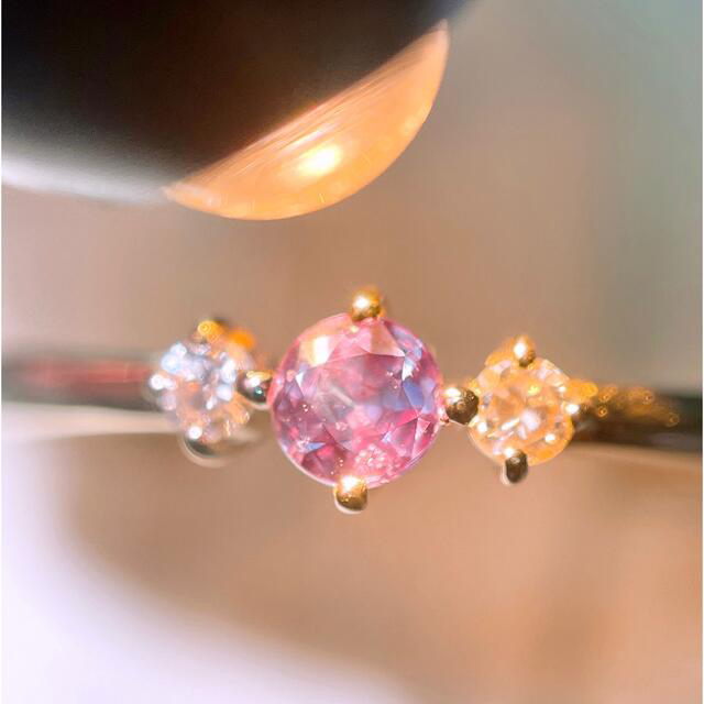 上質アレキサンドライトダイヤモンドリングK18 AX0.10ct D0.04ct レディースのアクセサリー(リング(指輪))の商品写真