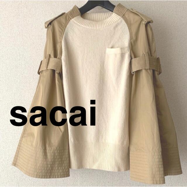 sacai(サカイ)のsacai サカイ トレンチハイブリッドニット レディースのトップス(ニット/セーター)の商品写真