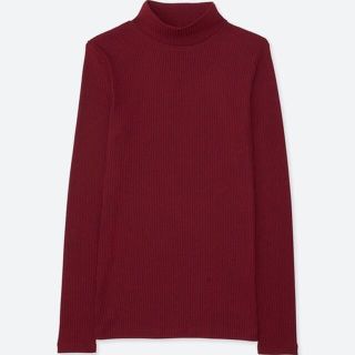 ユニクロ(UNIQLO)の【美品】ユニクロ　リブハイネックT(Tシャツ(長袖/七分))