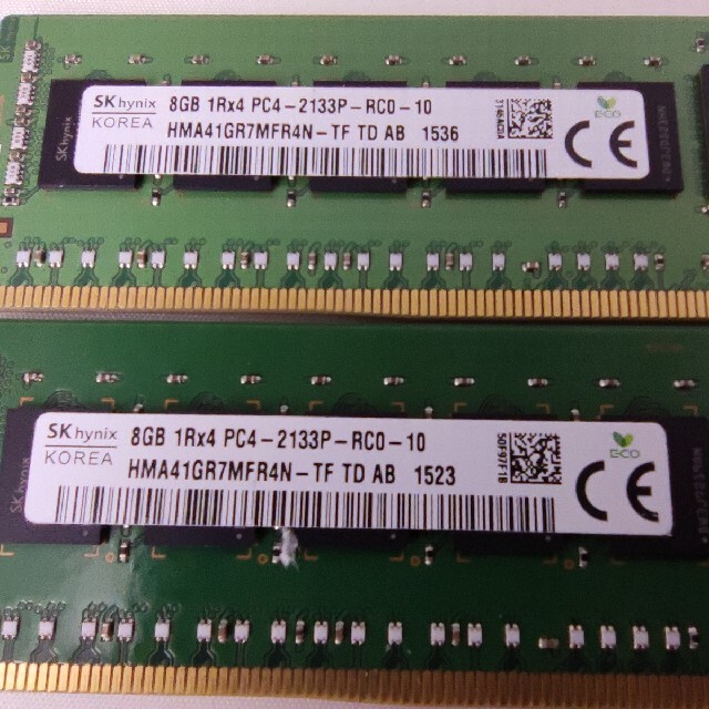 16GB （8GBx2枚) PC4-2133P 1