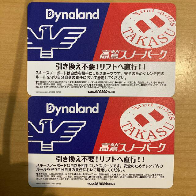 共通リフト券　2枚　有効期限2021/12〜2023/5