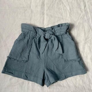 ザラキッズ(ZARA KIDS)のZARA キッズ ショートパンツ リボン ブルーグレー 女の子 ガーリー 3歳(パンツ/スパッツ)