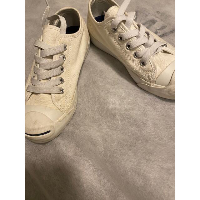 CONVERSE(コンバース)のconverse 白　ジャックパーセル　19センチ キッズ/ベビー/マタニティのキッズ靴/シューズ(15cm~)(スニーカー)の商品写真