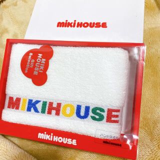 ミキハウス(mikihouse)の新品　未使用　ミキハウス　ハンドタオル　ホワイト(タオル/バス用品)