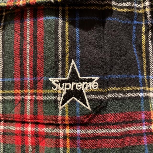 supreme quilted plaid flannel M black 3
