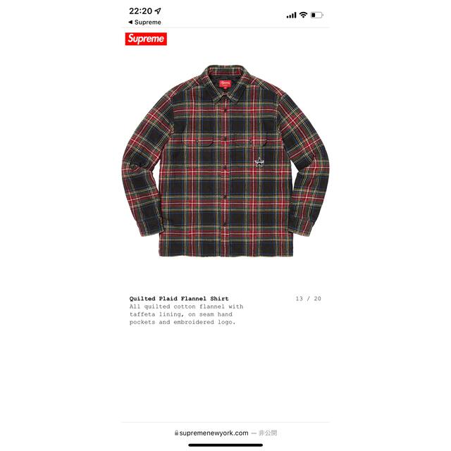 Supreme(シュプリーム)のsupreme quilted plaid flannel M black メンズのトップス(シャツ)の商品写真