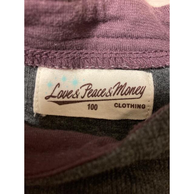 Love&Peace&Money(ラブアンドピースアンドマネー)の美品【Love&Peace&Money】秋冬用ワンピ100㎝ キッズ/ベビー/マタニティのキッズ服女の子用(90cm~)(ワンピース)の商品写真