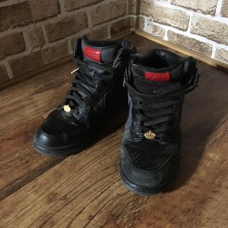 ナイキ(NIKE)のナイキ ダンク ハイカット 黒 皮 柄 US 11(スニーカー)