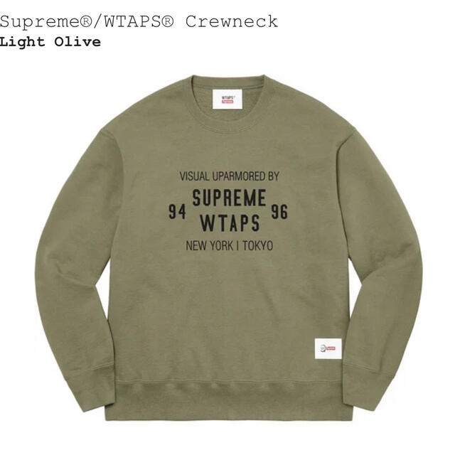 オリーブsupreme×WTAPS クルーネック オリーブ S