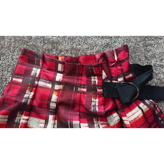heliopole(エリオポール)のHELIOPOLEハンドペイント風チェックパターンサイドベルトスカート レディースのスカート(ロングスカート)の商品写真
