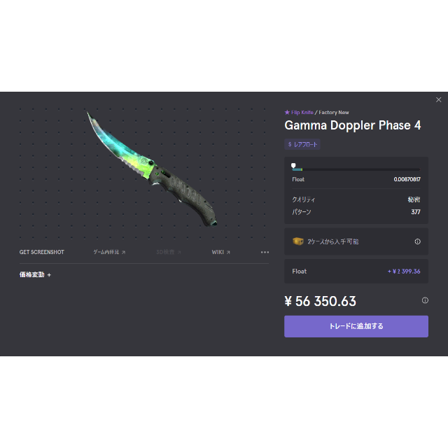 CSGO Flip Knife Gamma Doppler Phase4