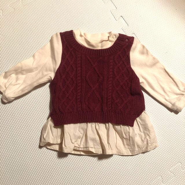 petit main(プティマイン)のプティマイン 70cm ニットセーター セット キッズ/ベビー/マタニティのキッズ服女の子用(90cm~)(ニット)の商品写真