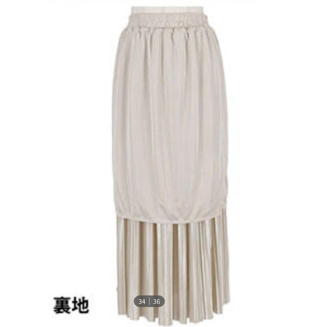 cocaつや感サテンプリーツスカート　カーキ レディースのスカート(ロングスカート)の商品写真