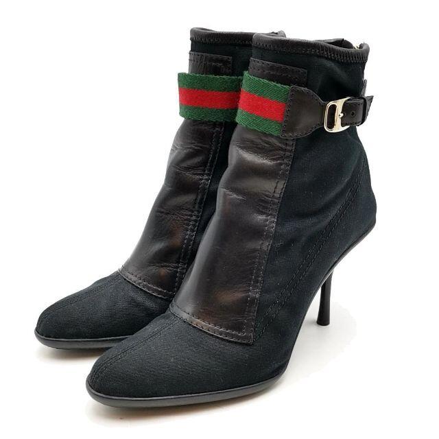 超美品 グッチ GUCCI ブーティー シェリーライン 01-21112901 pci.org.py
