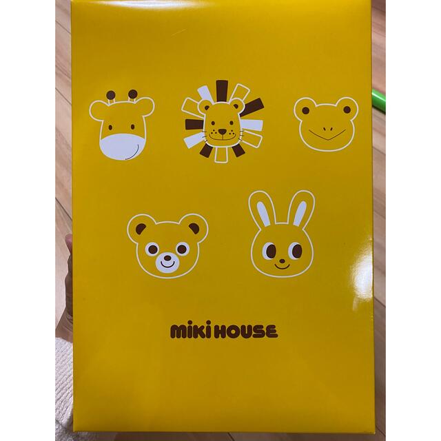 mikihouse(ミキハウス)のフード付きバスタオル　出産祝い　ギフトセット キッズ/ベビー/マタニティの寝具/家具(タオルケット)の商品写真