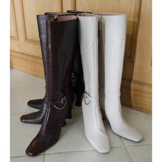 herlipto Vegan Leather Knee-High Boots (ブーツ)