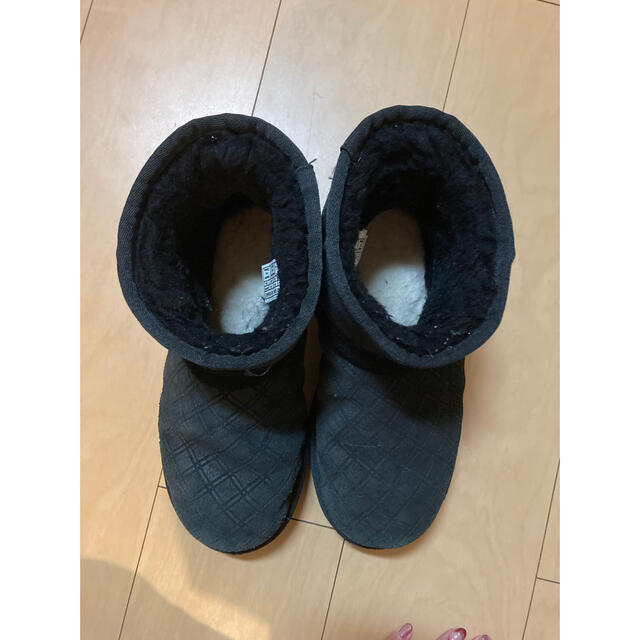 UGG マリル ダブルダイアモンド ムートンブーツ US5 ブラック