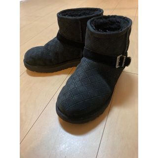 UGG マリル ダブルダイアモンド ムートンブーツ US5 ブラック