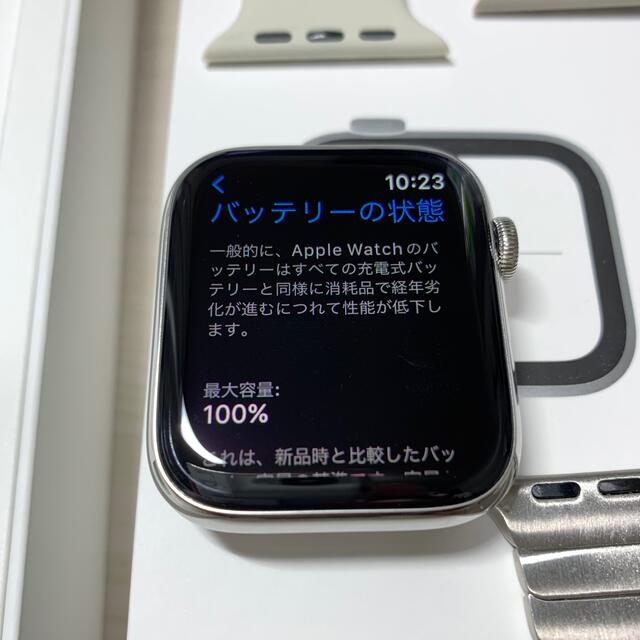 Apple Watch(アップルウォッチ)のApple Watch 4 GPS+Cellular 44mm ステンレス スマホ/家電/カメラのスマートフォン/携帯電話(その他)の商品写真