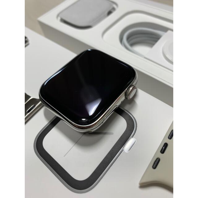 Apple Watch(アップルウォッチ)のApple Watch 4 GPS+Cellular 44mm ステンレス スマホ/家電/カメラのスマートフォン/携帯電話(その他)の商品写真