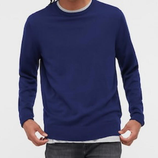 UNIQLO(ユニクロ)のユニクロ　クルーネックセーター　ブルー メンズのトップス(ニット/セーター)の商品写真