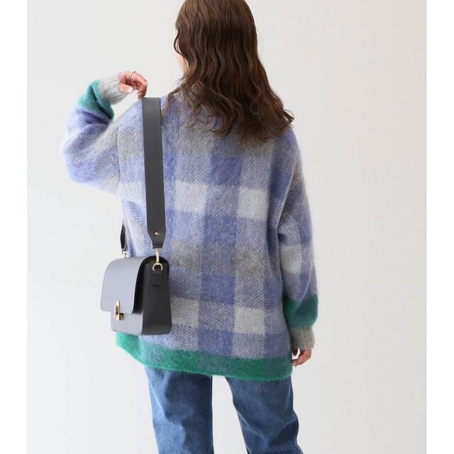 2021AWスローブイエナSLOBE IENAシャギーモヘアチェックカーディガンの