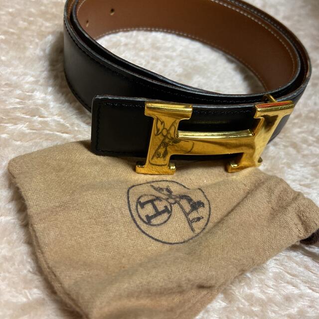 HERMES エルメス Hベルト リバーシブル 黒×焦茶 68cm melodiapet.com.br