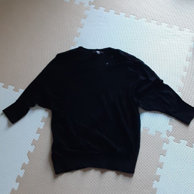 ユニクロドルマンスリーブニット　黒M レディースのトップス(ニット/セーター)の商品写真