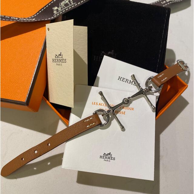 エルメス　レザーブレス　モール　シルバー　ブレスレット　HERMES