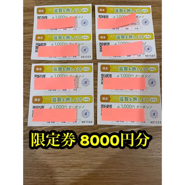 今こそ滋賀を旅しよう！第４弾 周遊クーポン 限定　8000円分