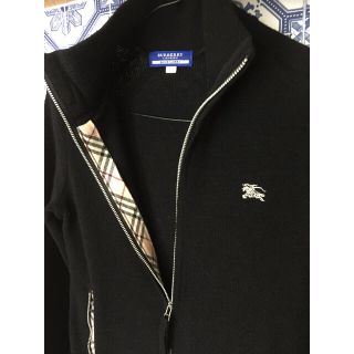 バーバリーブルーレーベル(BURBERRY BLUE LABEL)のBURBERRY BLUE  LABEL バーバリー ウール毛 黒 カーディガン(カーディガン)