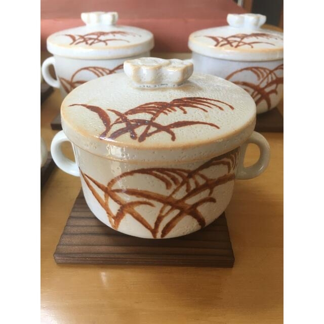 新品 とうじ　MARUKO 昭和レトロ 小鉢 セット グラタン皿 木製台座