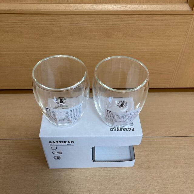 IKEA(イケア)の【新品‼️ パッセラド ダブルウォールグラス 30 cl】2個セット♪ インテリア/住まい/日用品のキッチン/食器(グラス/カップ)の商品写真