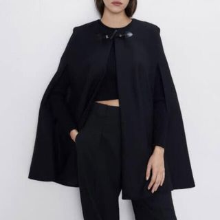 完売品✨美品✨ZARA　ポンチョ　ケープコート　ベージュ　堀未央奈着用　M