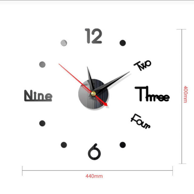 ウォールステッカー時計 ＊ お洒落な壁時計　ウォールクロック【フォロー割】 インテリア/住まい/日用品のインテリア小物(掛時計/柱時計)の商品写真